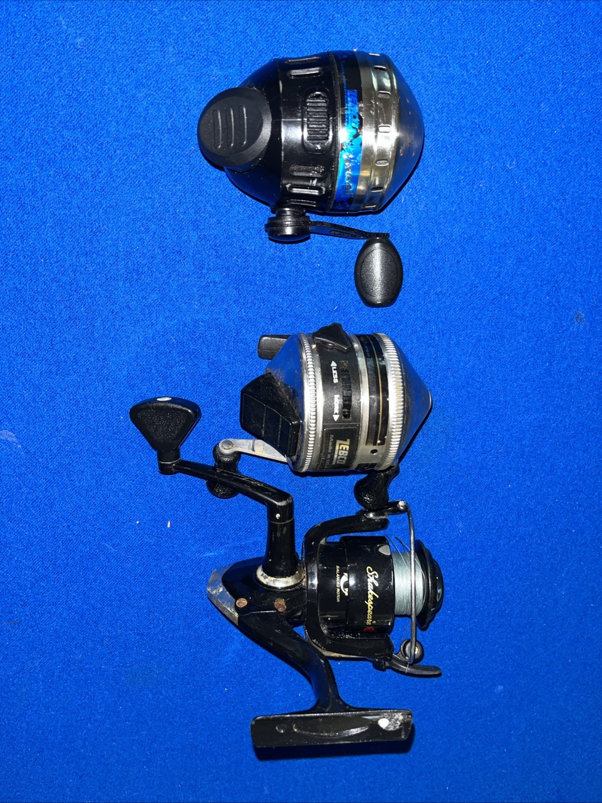 shakespeare & Zebco fishing reels 3 total. All Work Well.