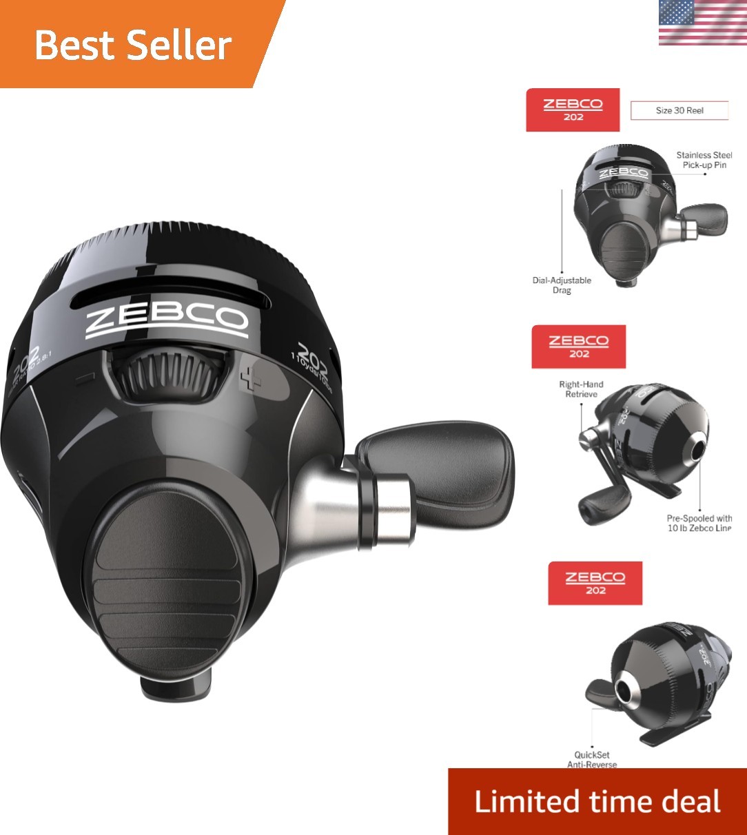 Lightweight 202 Spincast Fishing Reel – Easy to Use, Perfect for All Anglers