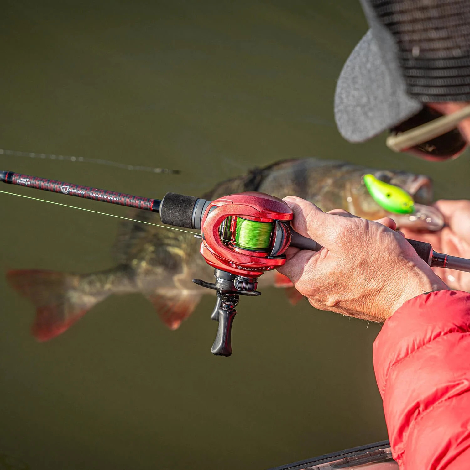 Lew’s KVD Elite Bait Casting Roll Red Multi Roll Spin Fishing Aluminium 9kg Drag