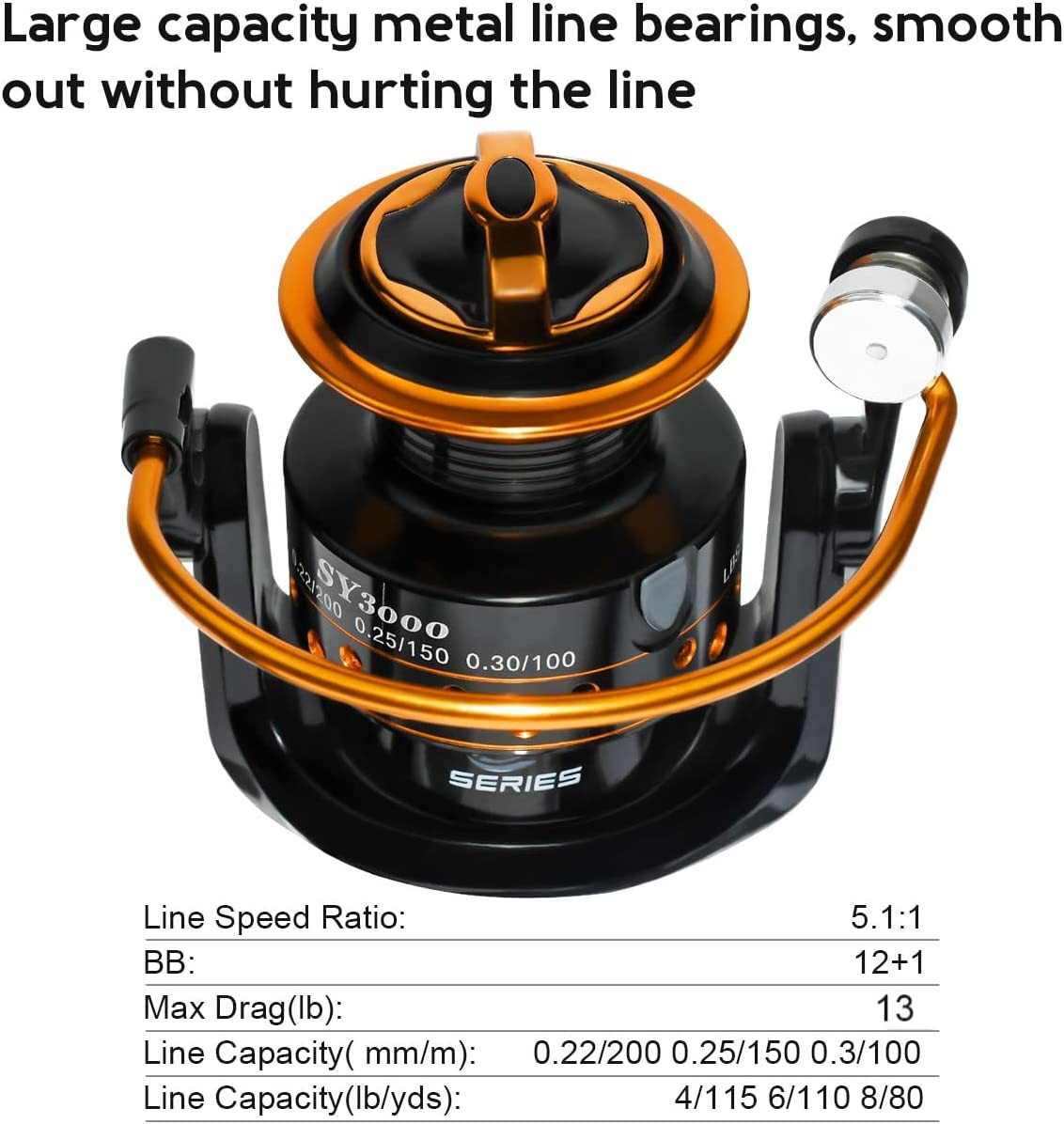Summer and Centron Spinning Reels, 12 +1 BB Light Weight & Ultra Smooth Reel for