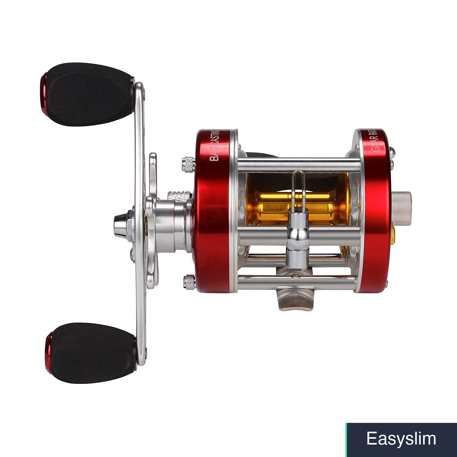 Baitcasting Round Fishing Reel Red Size 50 Right Hand 18 LB Drag