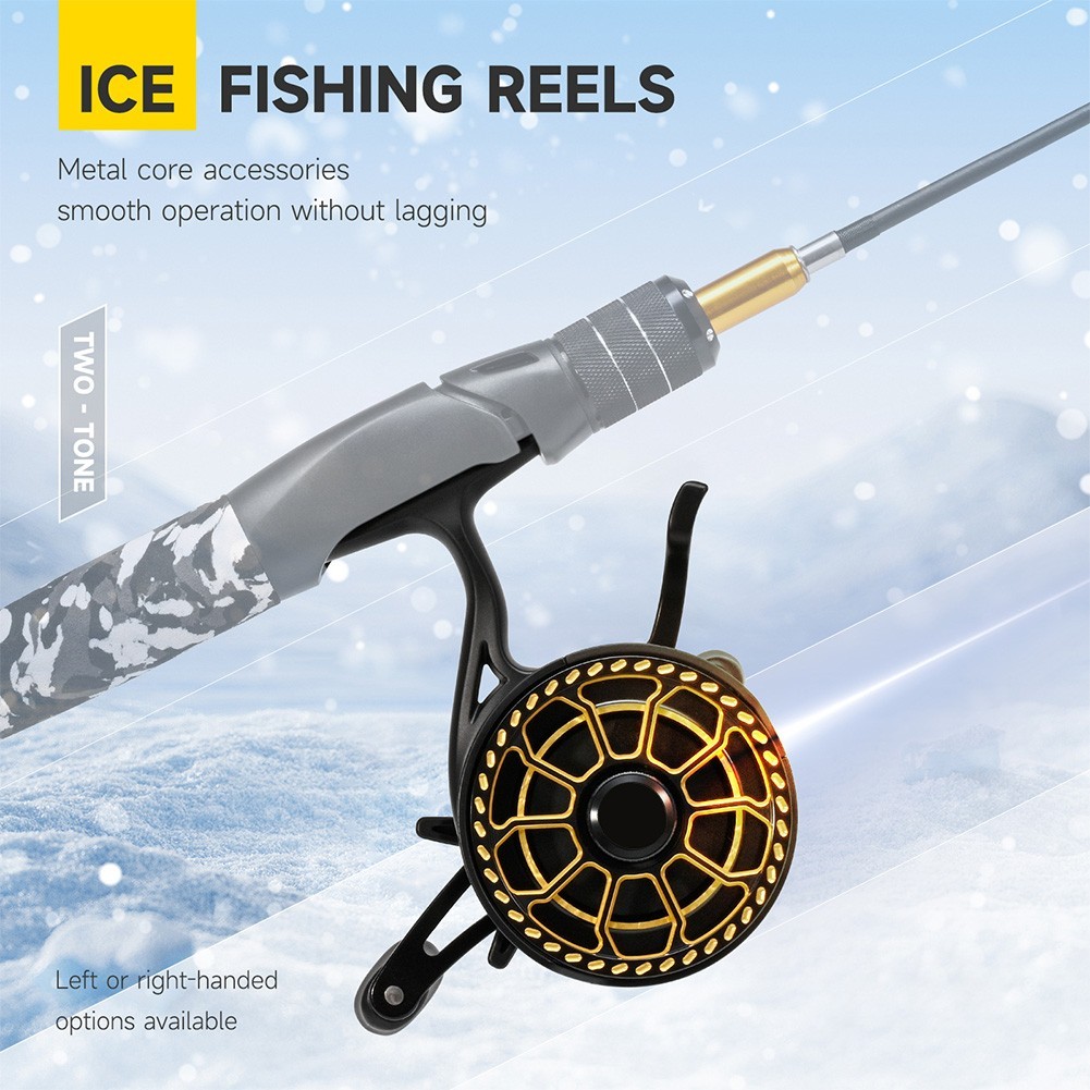 Iceraft Winter Ice Fishing Reel Slow Descent Magnetic Brake Metal Spool