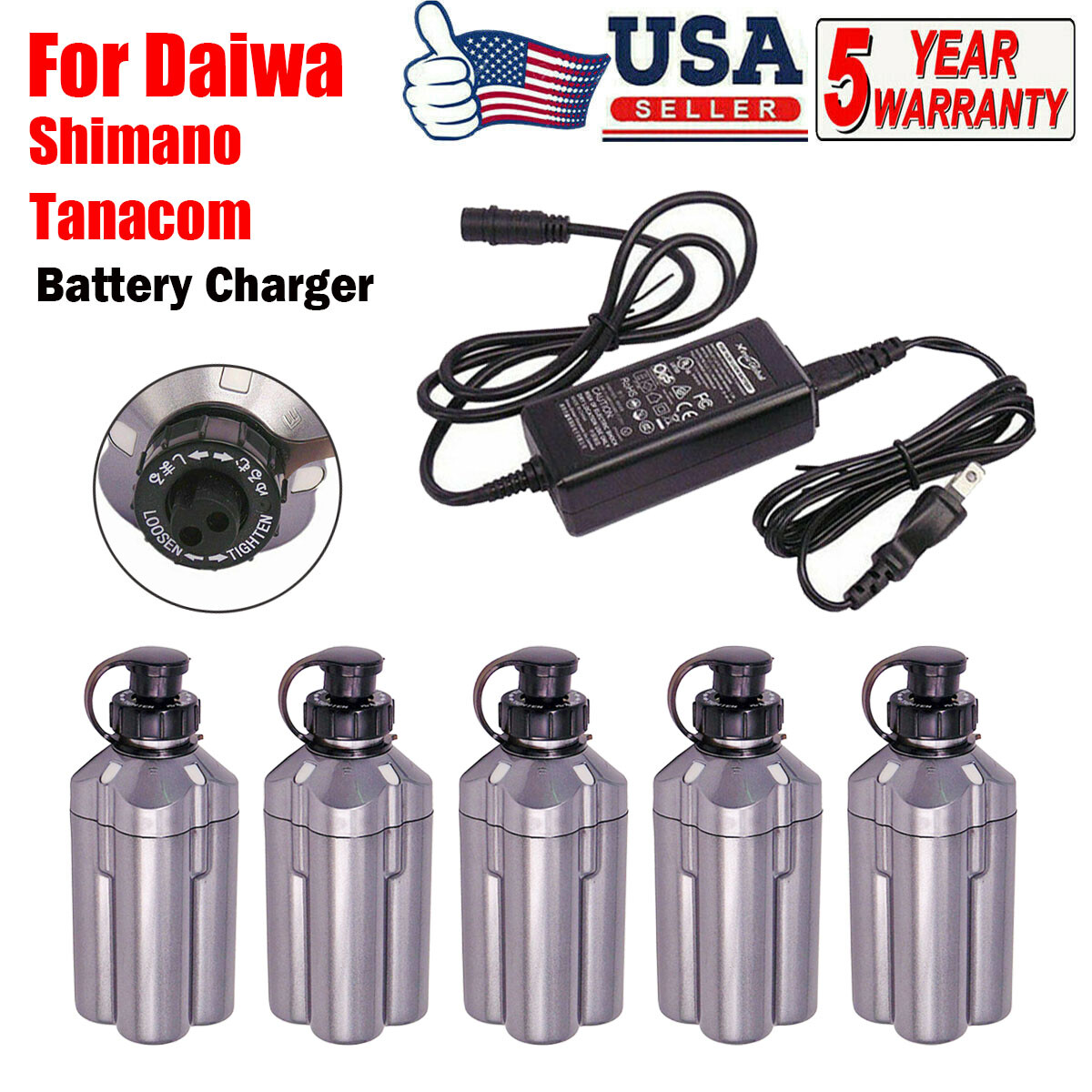 Daiwa Tanacom 500 750 1000 Shimano BM2300 BM2900 Electric Fishing Reel Battery