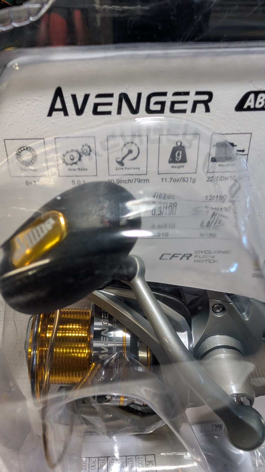 Okuma Avenger ABF-4000 Baitfeeder Spinning Reel. 7 Ball Bearings.Brand New