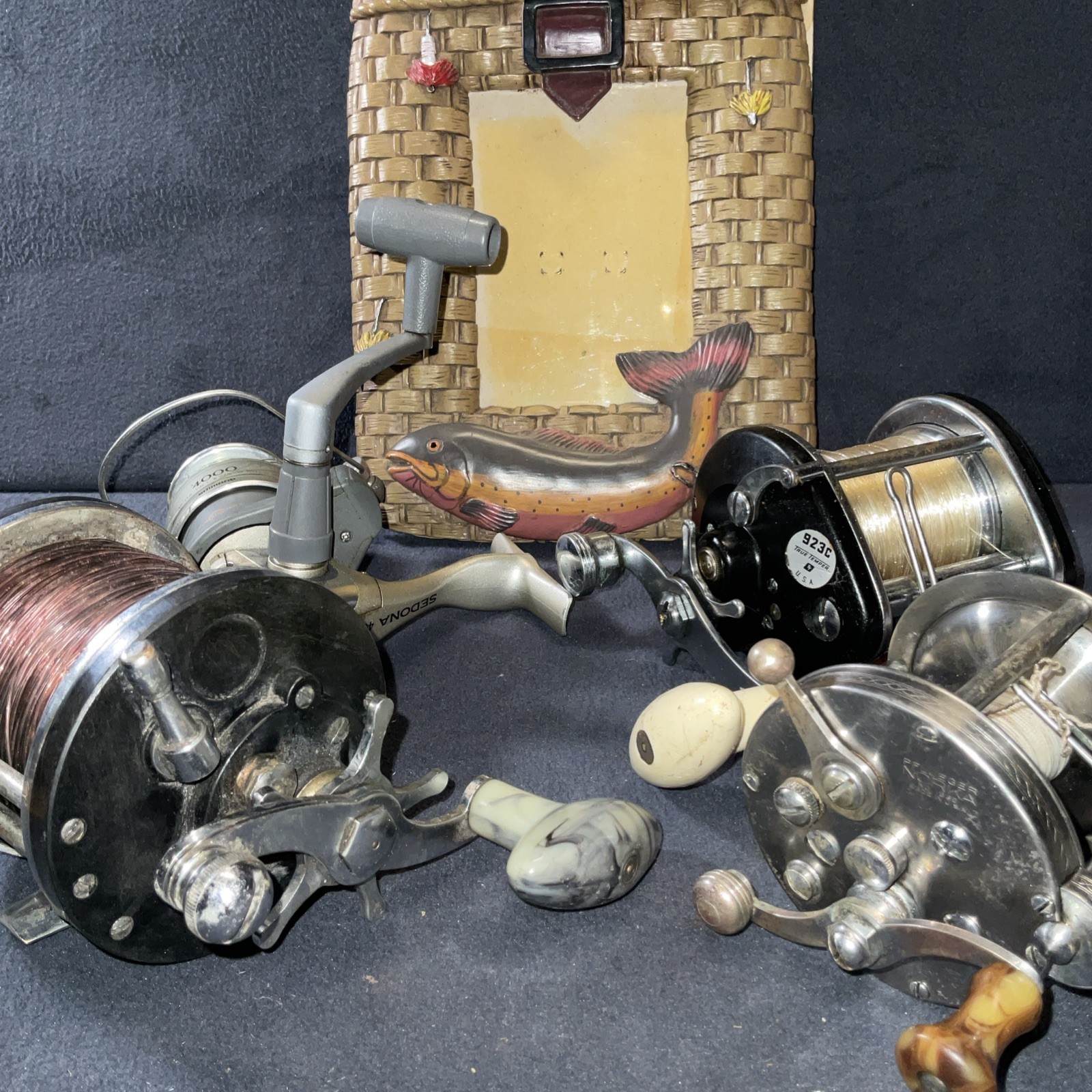 Vintage Fishing Reels And Picture Frame – Gift For Dad, Boyfriend, Husband