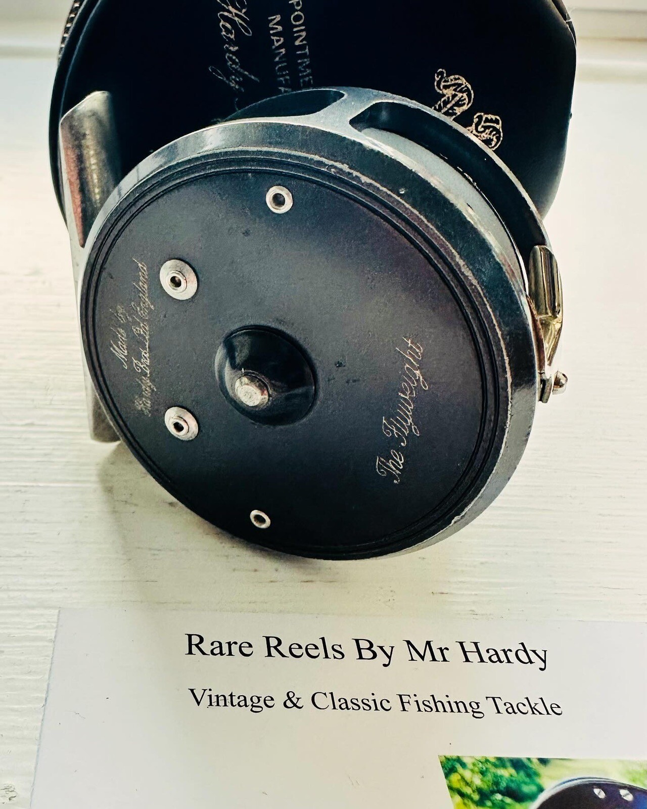 Vintage Hardy The Flyweight Trout Fly Reel with Black Zipped Reel Case