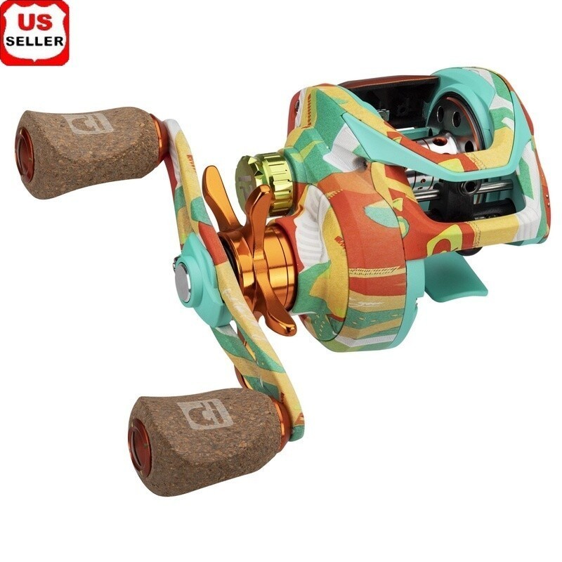 Right Hand Baitcast Reel 7.3:1 Gear Ratio Carbon Drag Magnetic Brake 10 Bearings