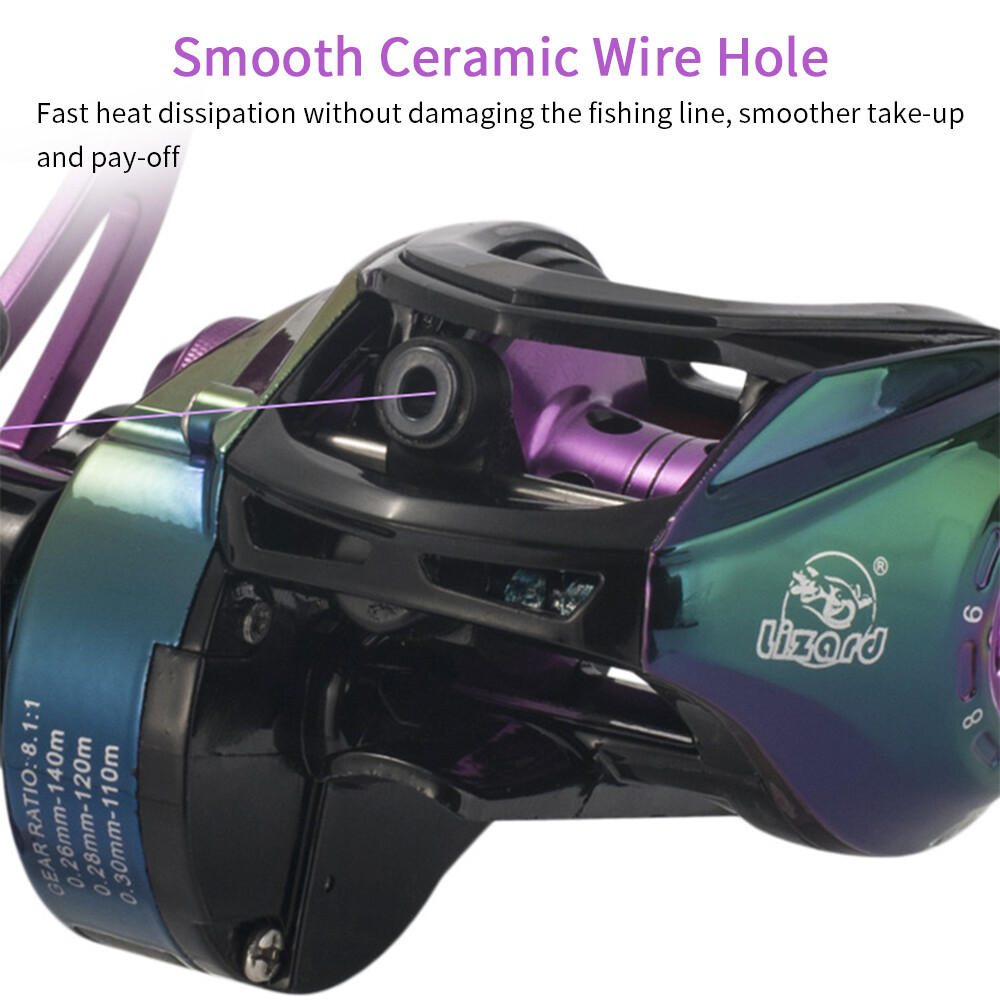 8.1:1 Gear Ratio Fishing Reels Stainless Steel Ball Bearings Baitcasting Reel