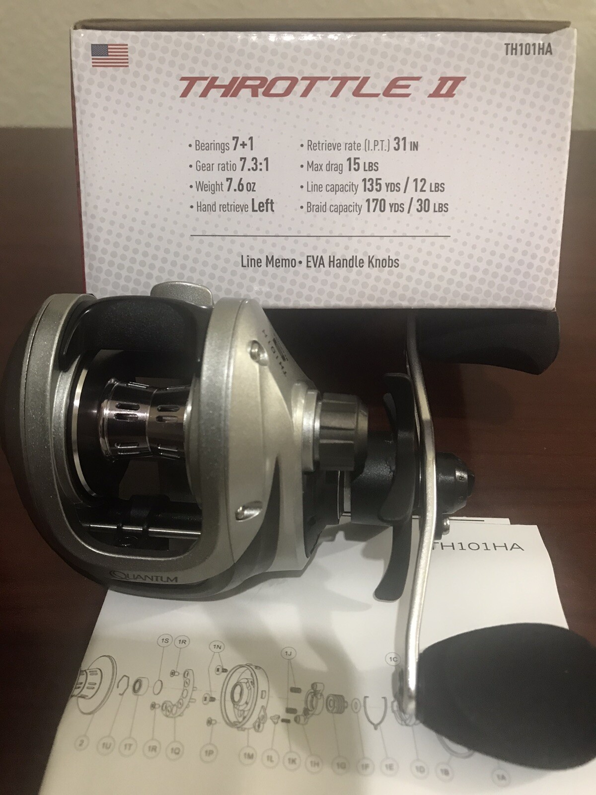 QUANTUM THROTTLE II TH101HA LEFT BAIT CASTING FISHING REEL WITH LINE YOUR CHOOSE