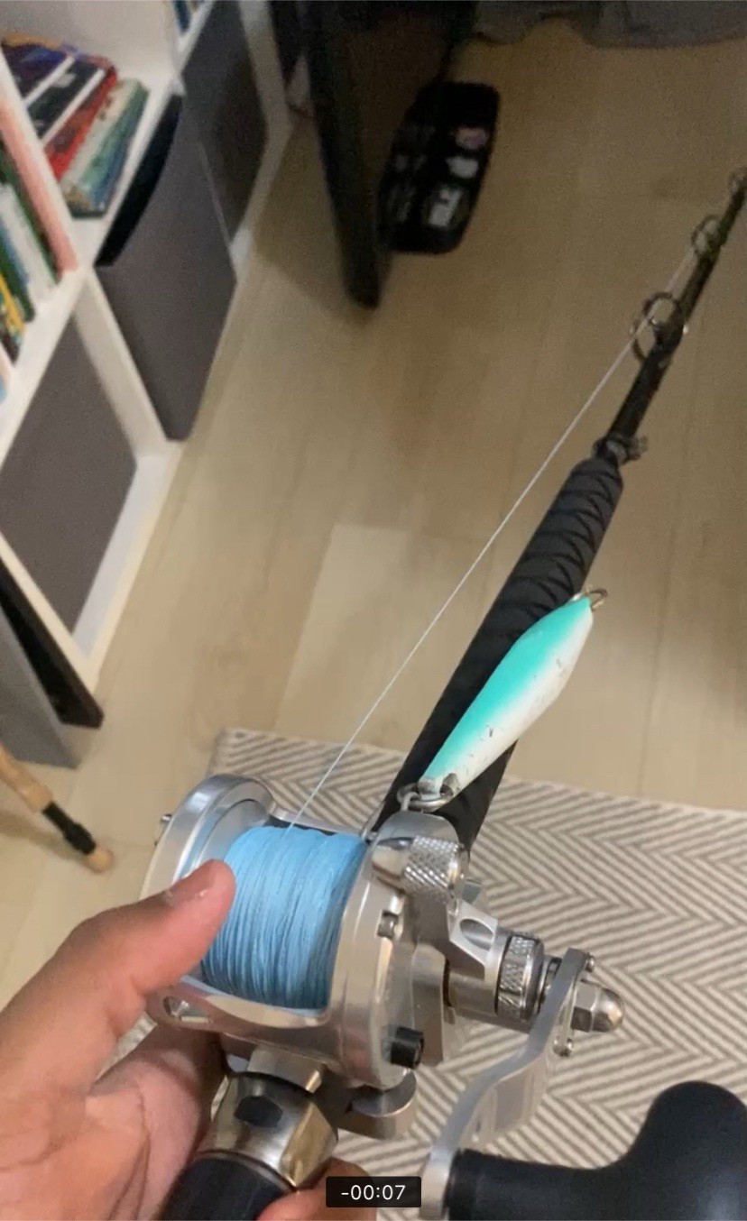 Avet sx right hand with 50 pound braid and graftech offshore series 50-60