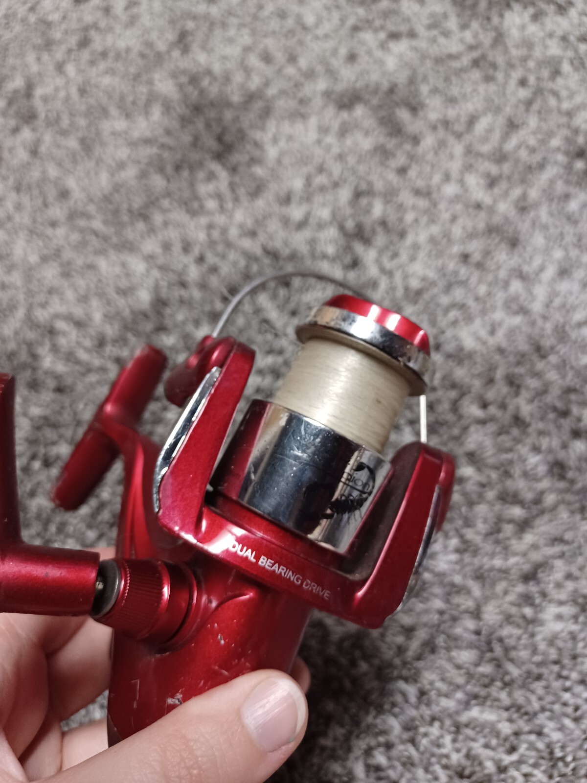 Vintage Red Scorpion Fishing Reel Dual Bearing Drive