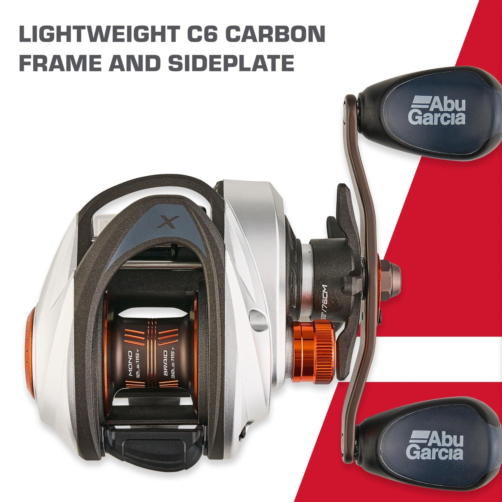 Abu Garcia Revo 5X Left Hand Fishing Reel High Speed 20lb Drag C6 Carbon Frame