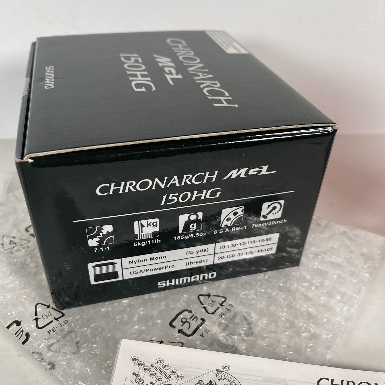 Shimano Chronarch CHMGL150HG MGL 150 HG Baitcasting Reel BOX & PAPERWORK ONLY