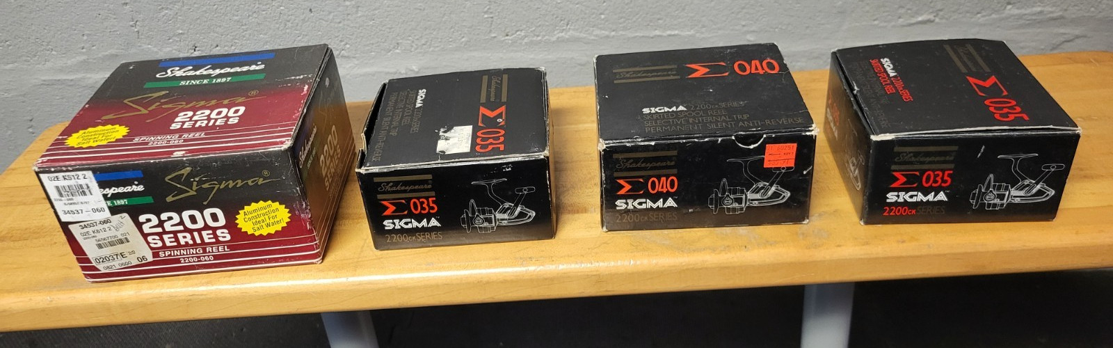 BOX ONLY (4) Vintage Shakespeare Sigma 2200 Series Spinning Reel Boxes BOX ONLY