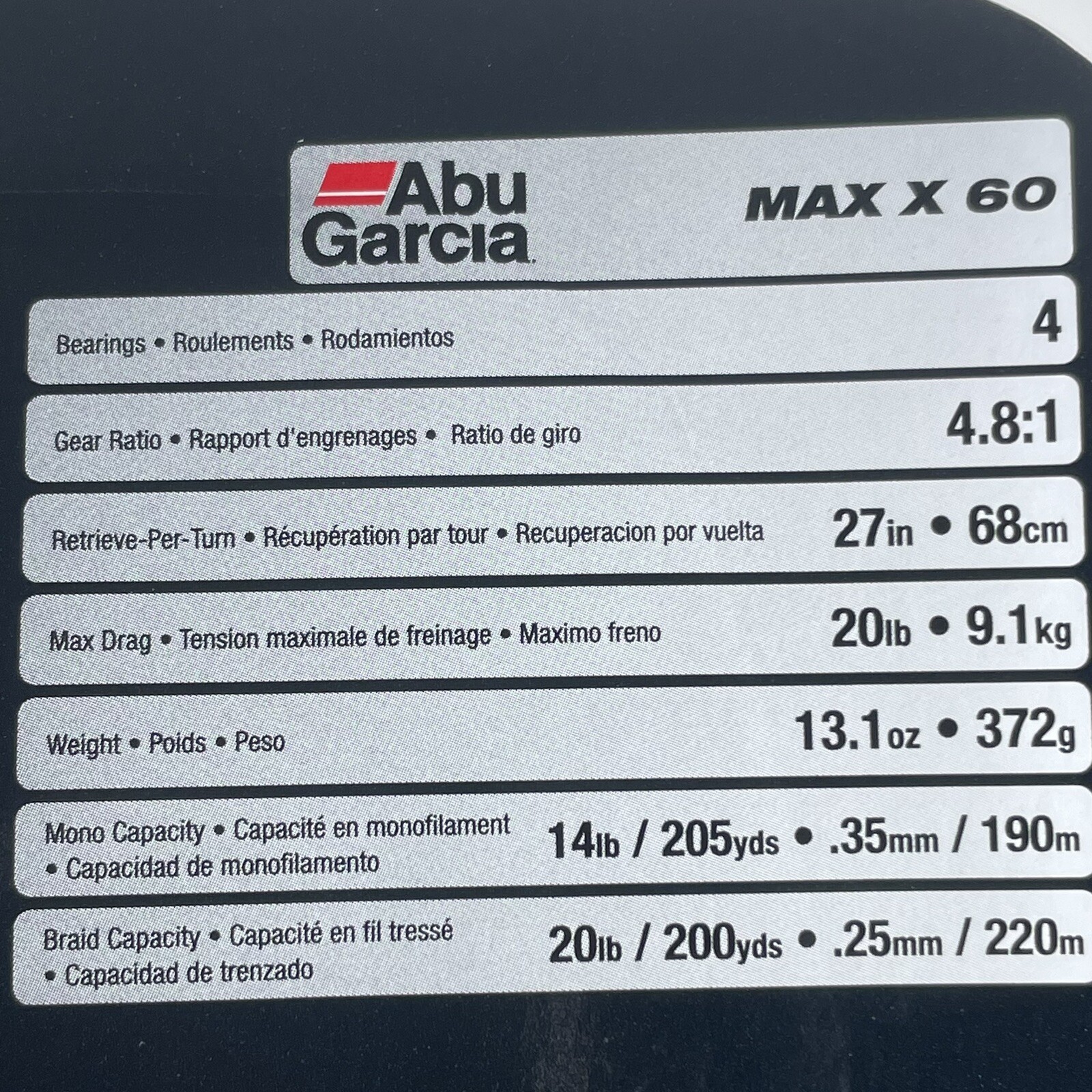 Abu Garcia Max X Spinning Reel MAXXSP60-C BRAND NEW 4 Bearing 4.8:1 Gear Ratio