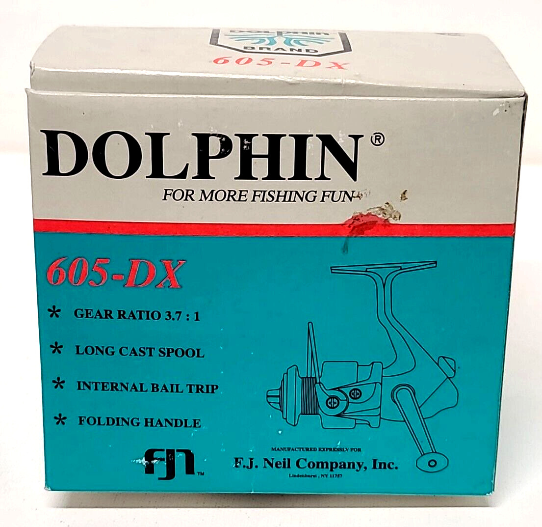 Vintage Dolphin 605-DX Spincast Fishing Reel New Nib Spinning Long Cast Spool