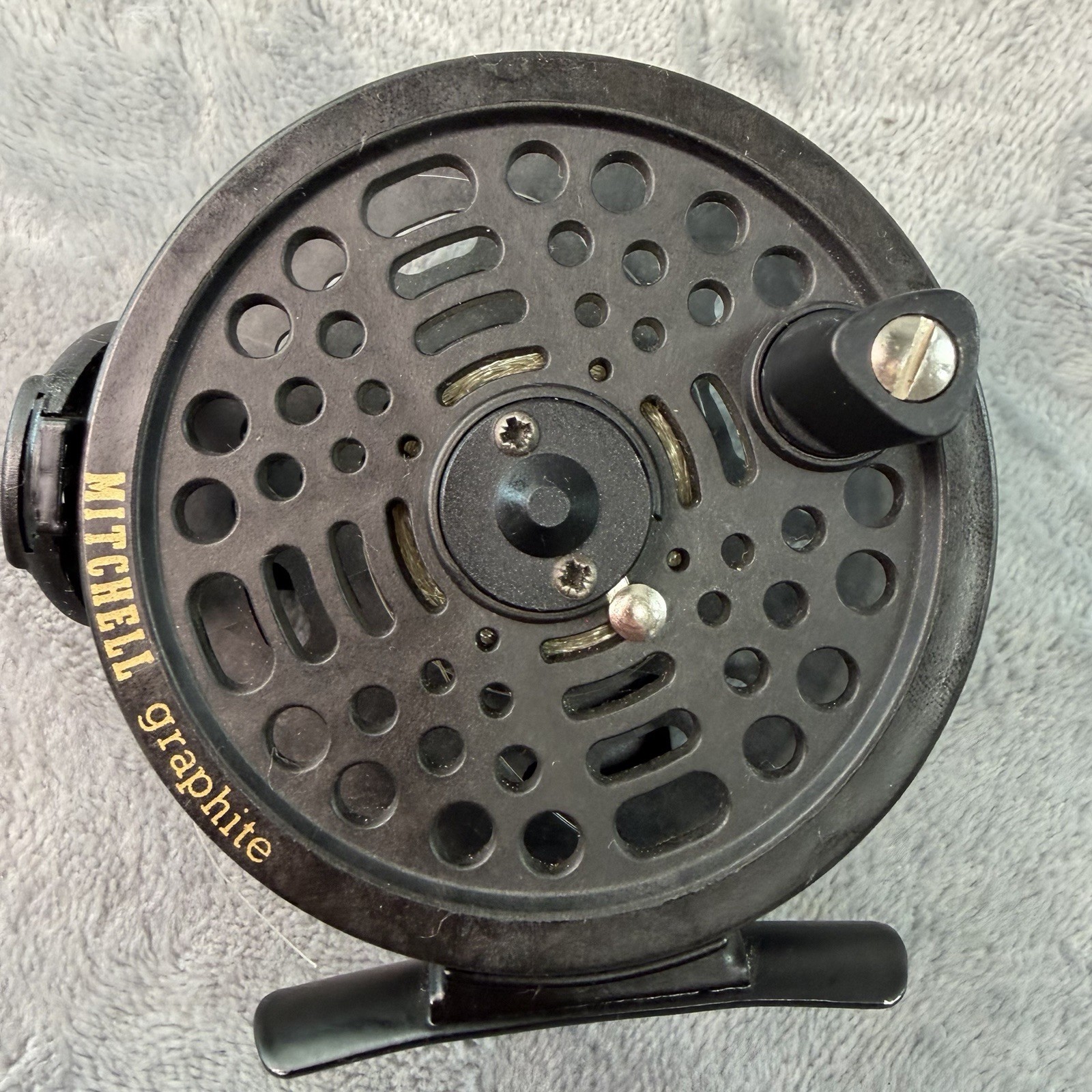 Vtg Mitchell 7730 Graphite Fly Fishing Reel Adjustable Line Guide B356