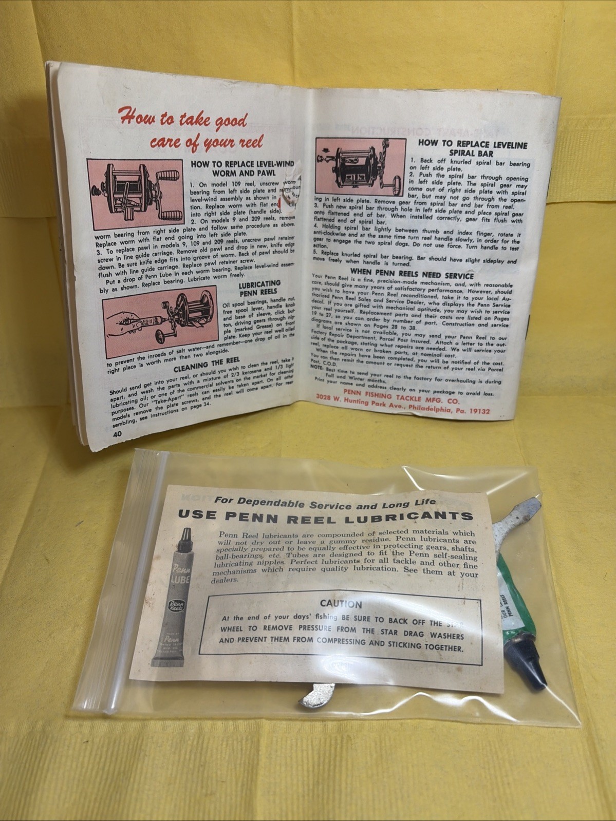 Vintage 1969-1970 Penn 140 Squidder Fishing Reel w/Box Catalog and Wrench Nice!