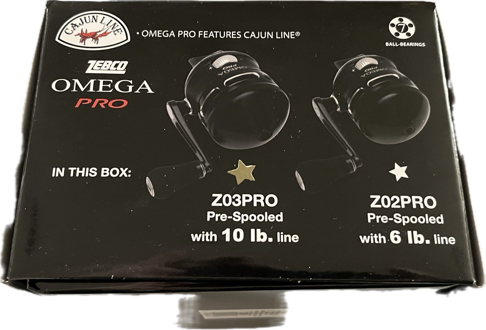 ZEBCO OMEGA PRO Z03 3.4:1 Gear Ratio w 10 lb Line 7 BB Spincast Reel 19 ipt NIB