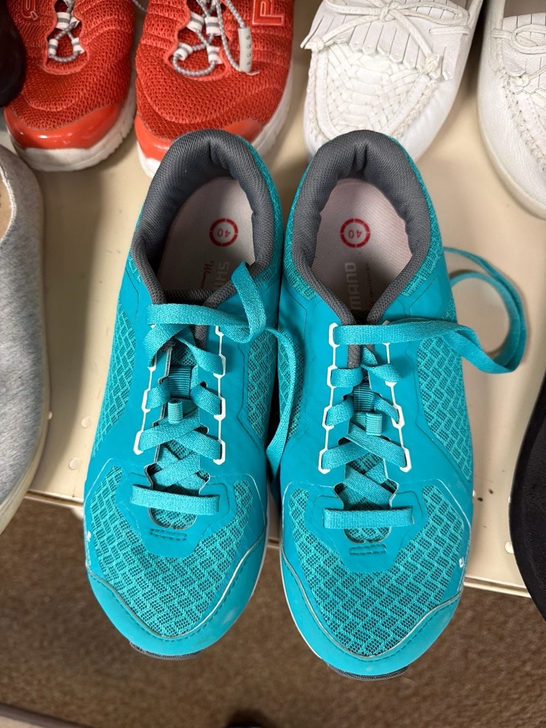 Shimano Women’s SH-CW41GG Click’R Teal Cycling Shoes Size 40