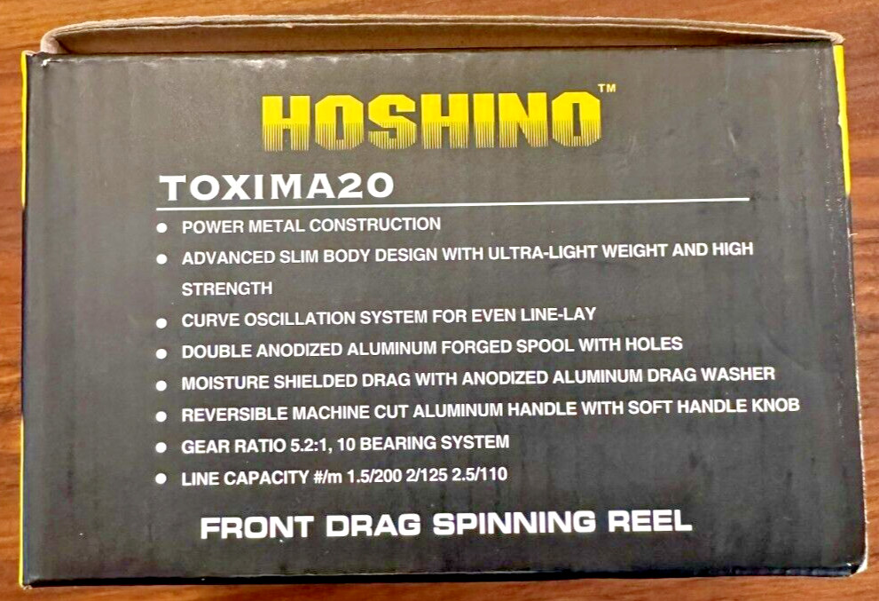 Hoshino Toxima 20 9+1 ball bearings gear ratio 5.2:1 spinning reel