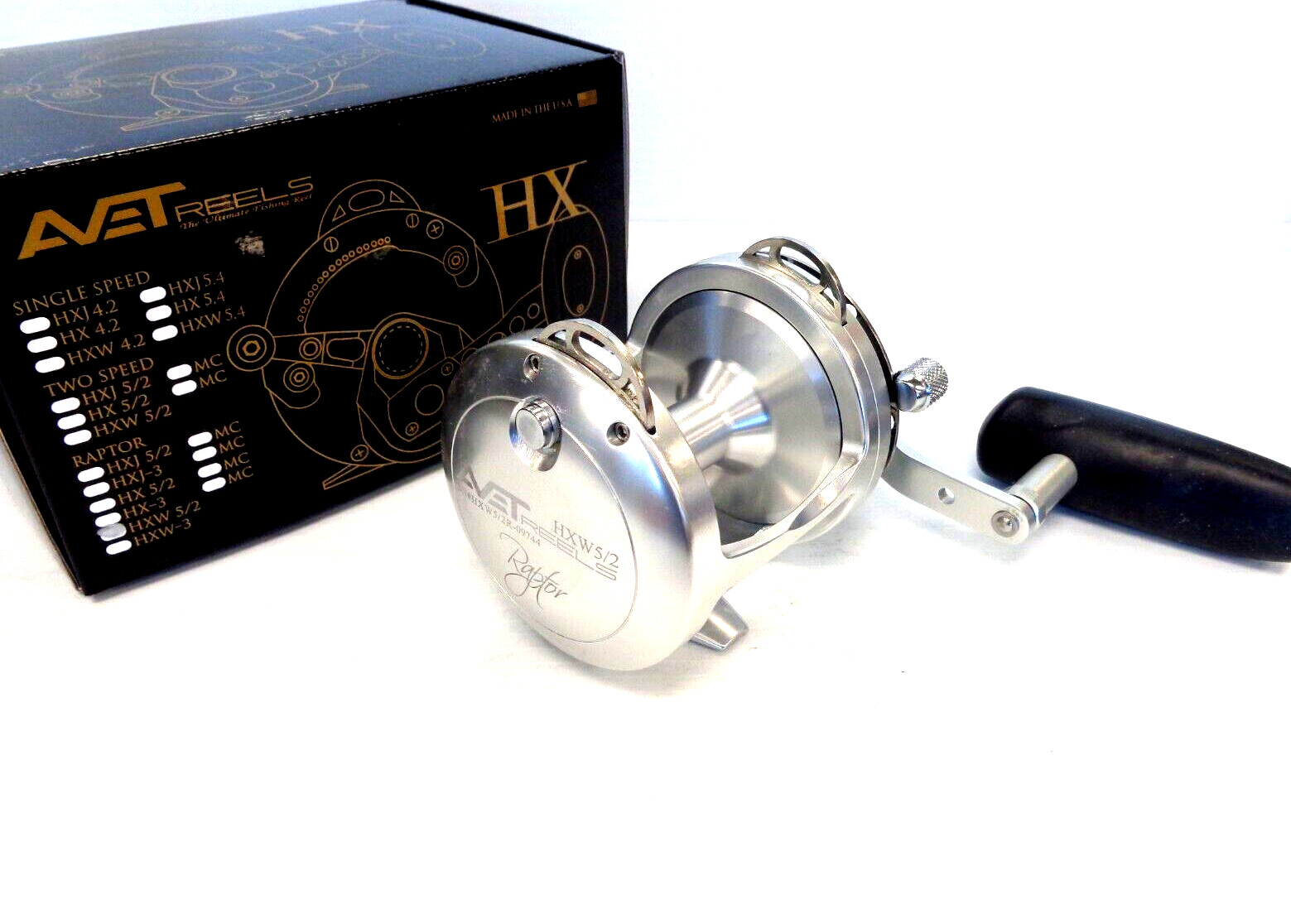 Avet HXW5/2 RAPTOR Two-Speed Lever Drag Reel – Right Handed – SILVER