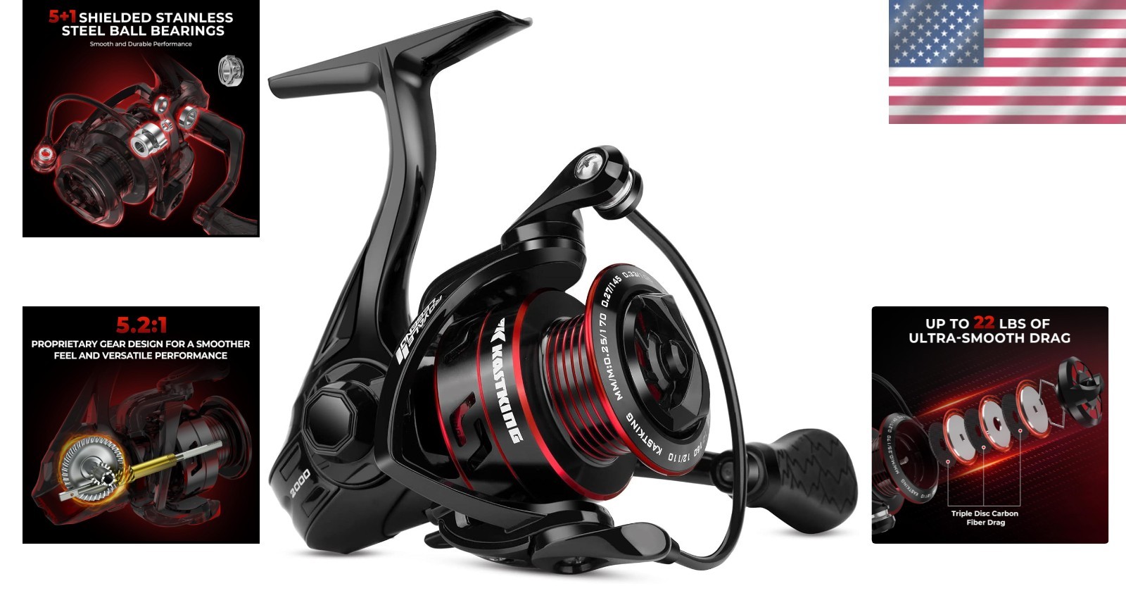 „Colorful Fishing Reel – Bass, Trout, Saltwater Ready“