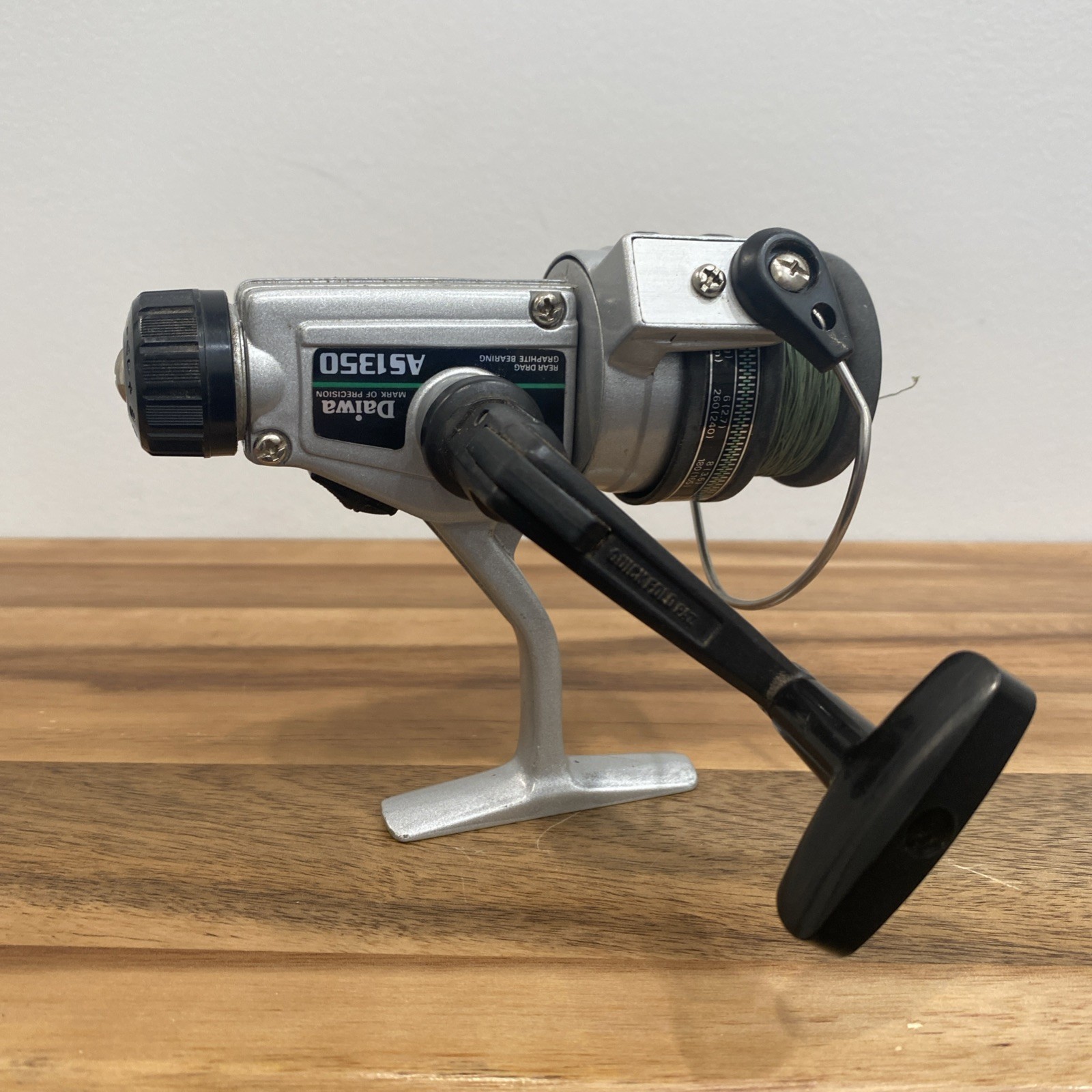Vtg Daiwa AS1350 Rear Drag Fishing Spinning Reel Medium Light Freshwater Korea