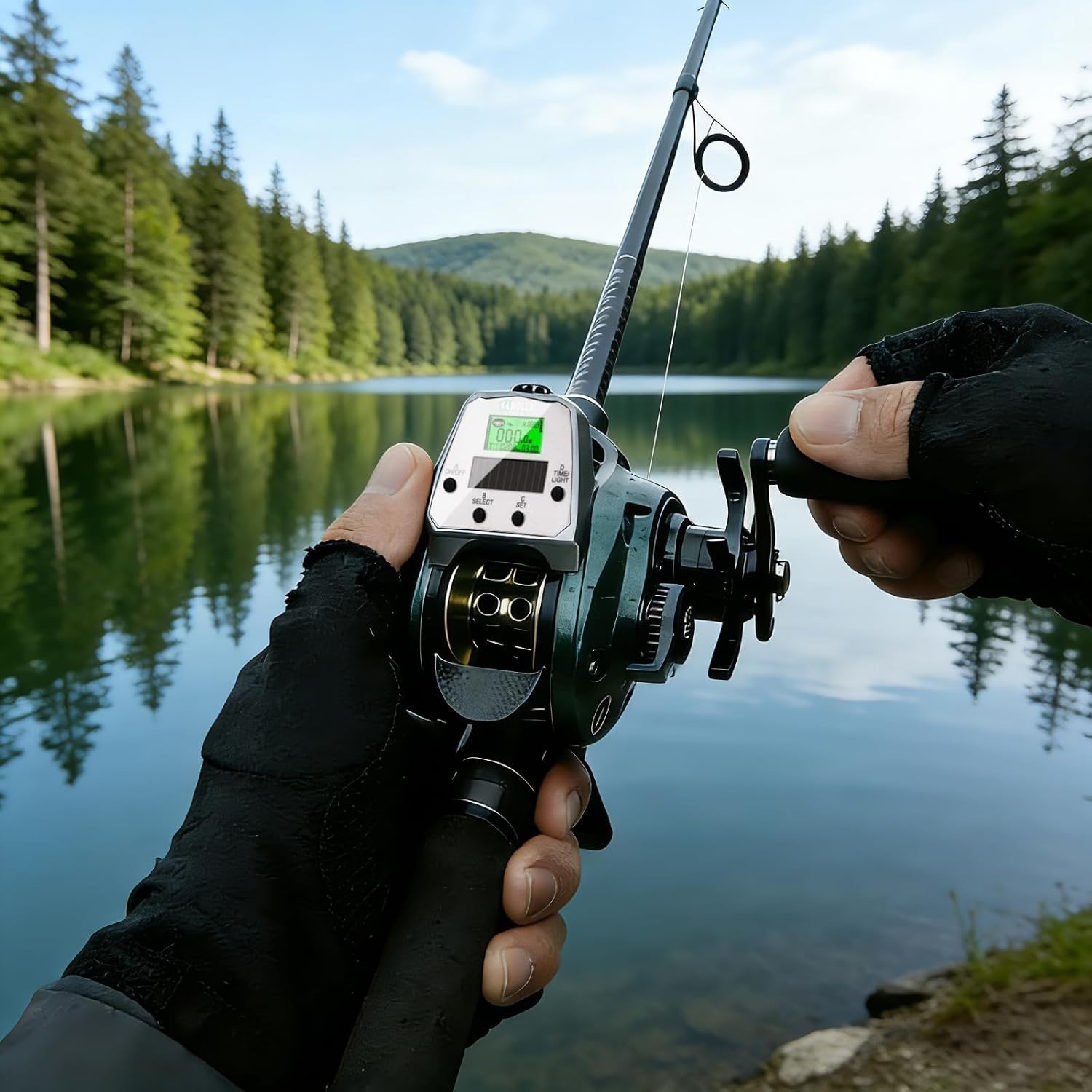 Ultralight Electric Baitcasting Reel with LCD Display & 6.3:1 Gear Ratio