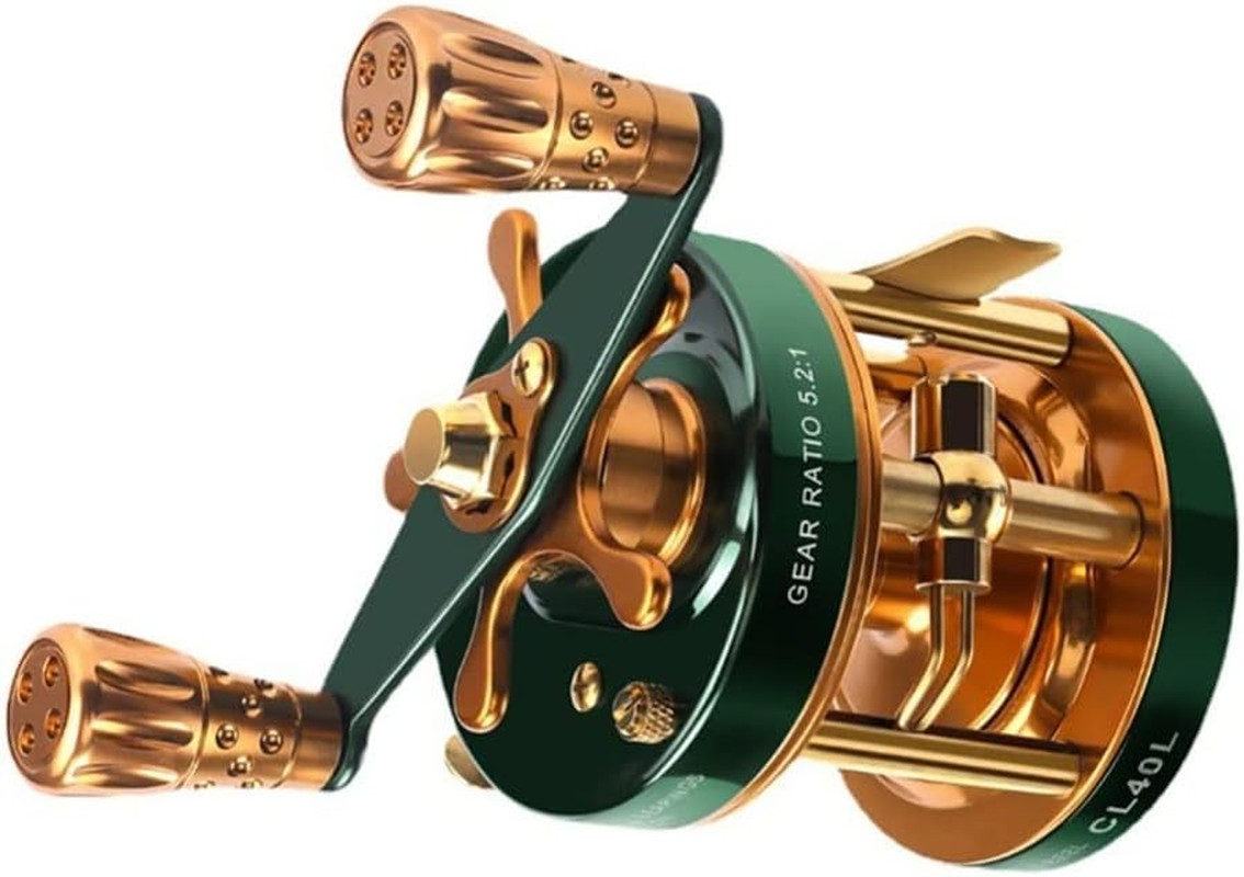 Round Baitcasting Reel, Trolling Reel, 4.2:1/5.2:1 Gear Ratios Cl60 Right Hand