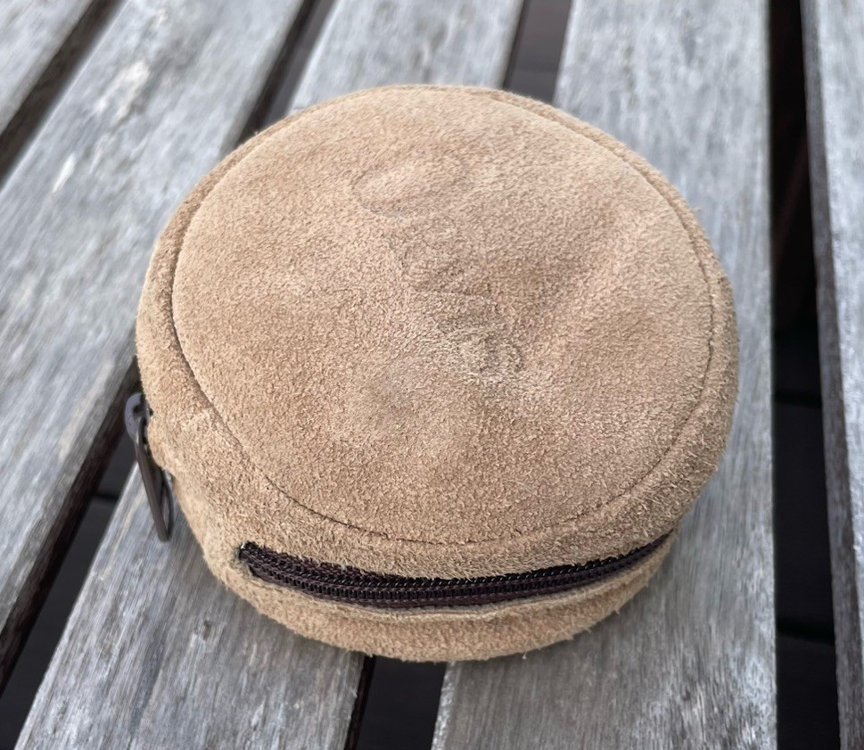 Orvis C.F.O. Suede / Sheepskin Fly Fishing Reel Pouch / Case, Excellent Cond.