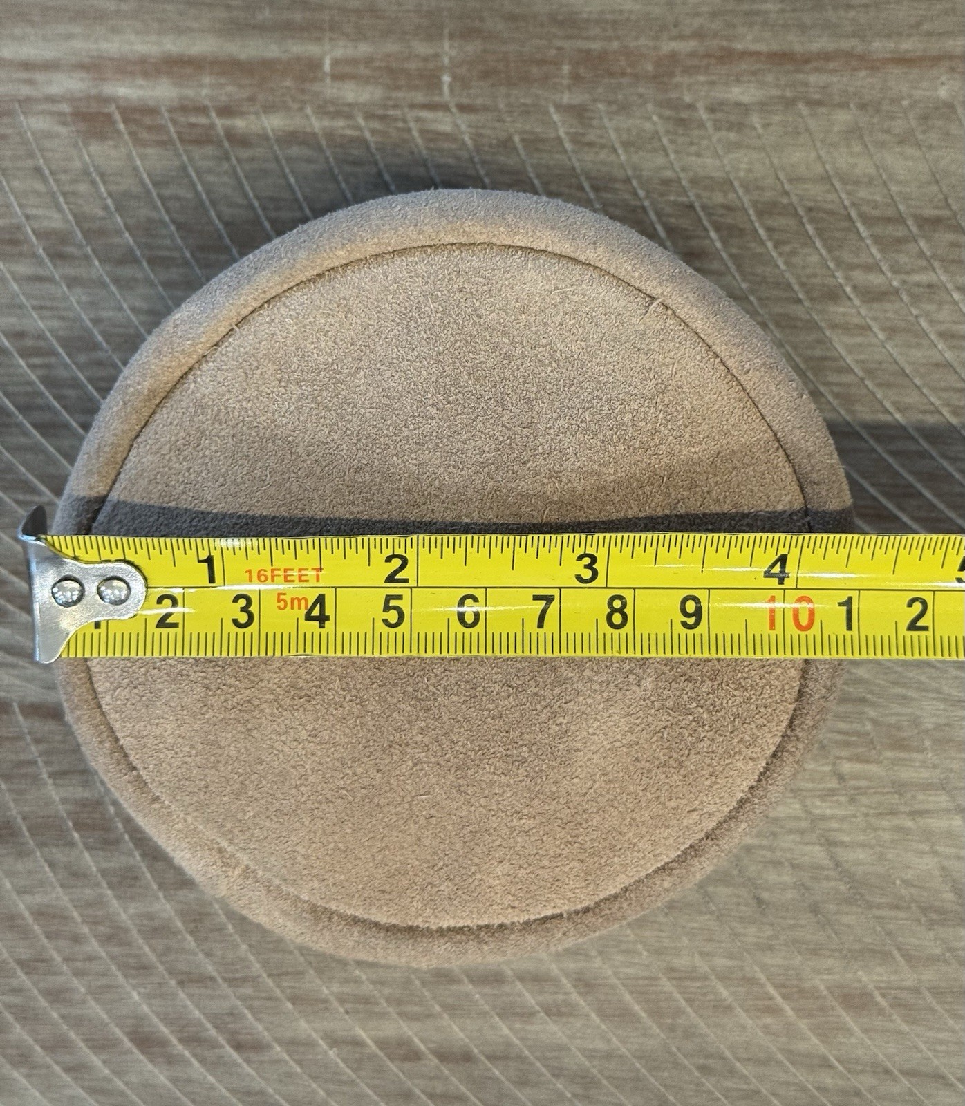 Suede/Sheepskin 4” Clamshell Zippered Fly Reel Pouch/Case Size Medium