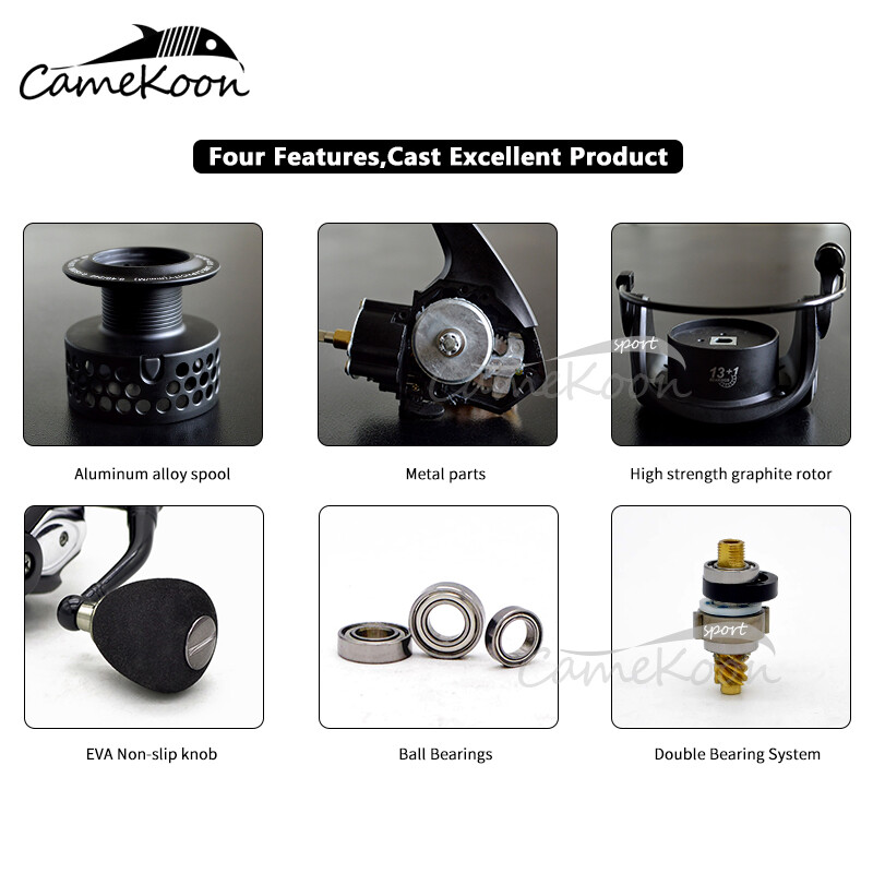 CAMEKOON Freshwater Lure Spinning Reel 5.2:1 Gear Ratio Lightweight Carp Fishing