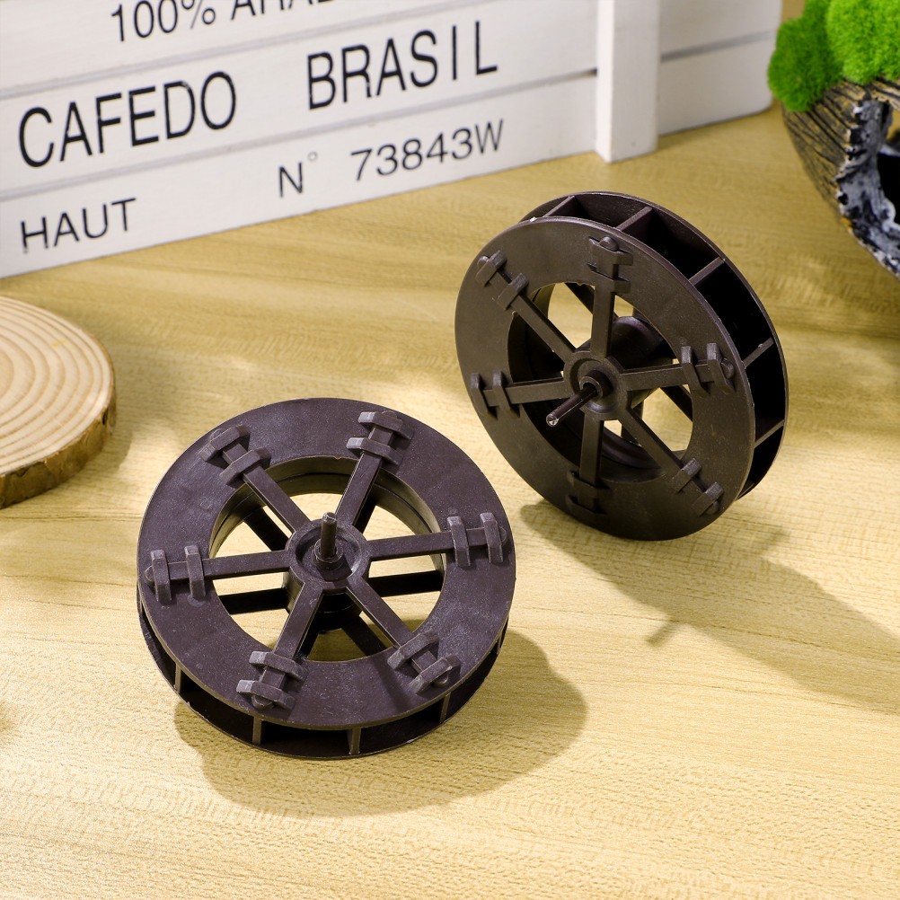 2Pcs Reusable Mini Water Wheels Plastic for Home Office Fountain Decoration