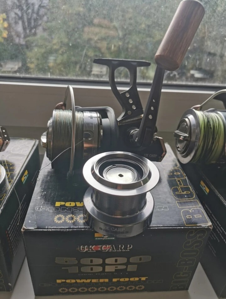 Cormoran UK CARP „5000 10Pi“ BIG BOSS Carp Reels + 3 × Electric Spools, Boxes Excellent