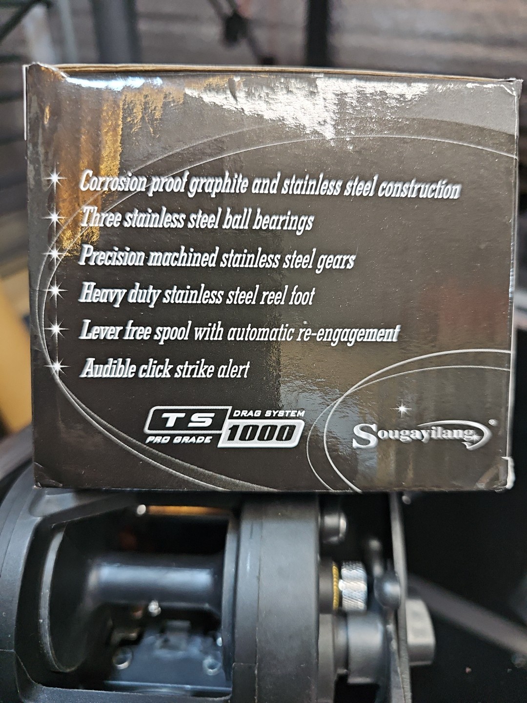 Sougayilang Saltwater Fishing Reel Right Hand 3.8:1 Gear Ratio Stainless/Graphit