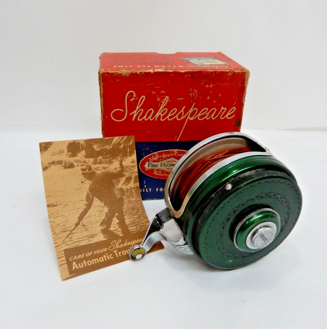 VTG Shakespeare NO. 1837 Model GB Silent TRU-ART Automatic Trout Fly Reel w/Box
