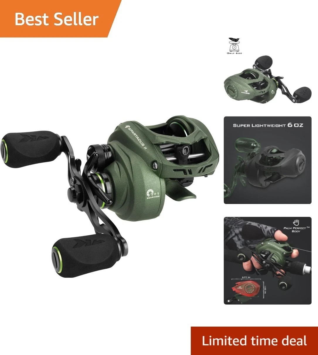 Innovative Spartacus II Baitcasting Reel with Carbon Fiber Drag & Anti-reverse