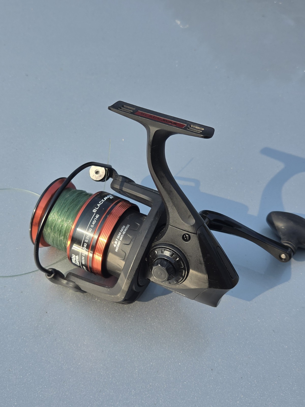 Abu Garcia Black Max 60 BMAXSP60 Open Face Fishing Reel With 50 Pound Test Line