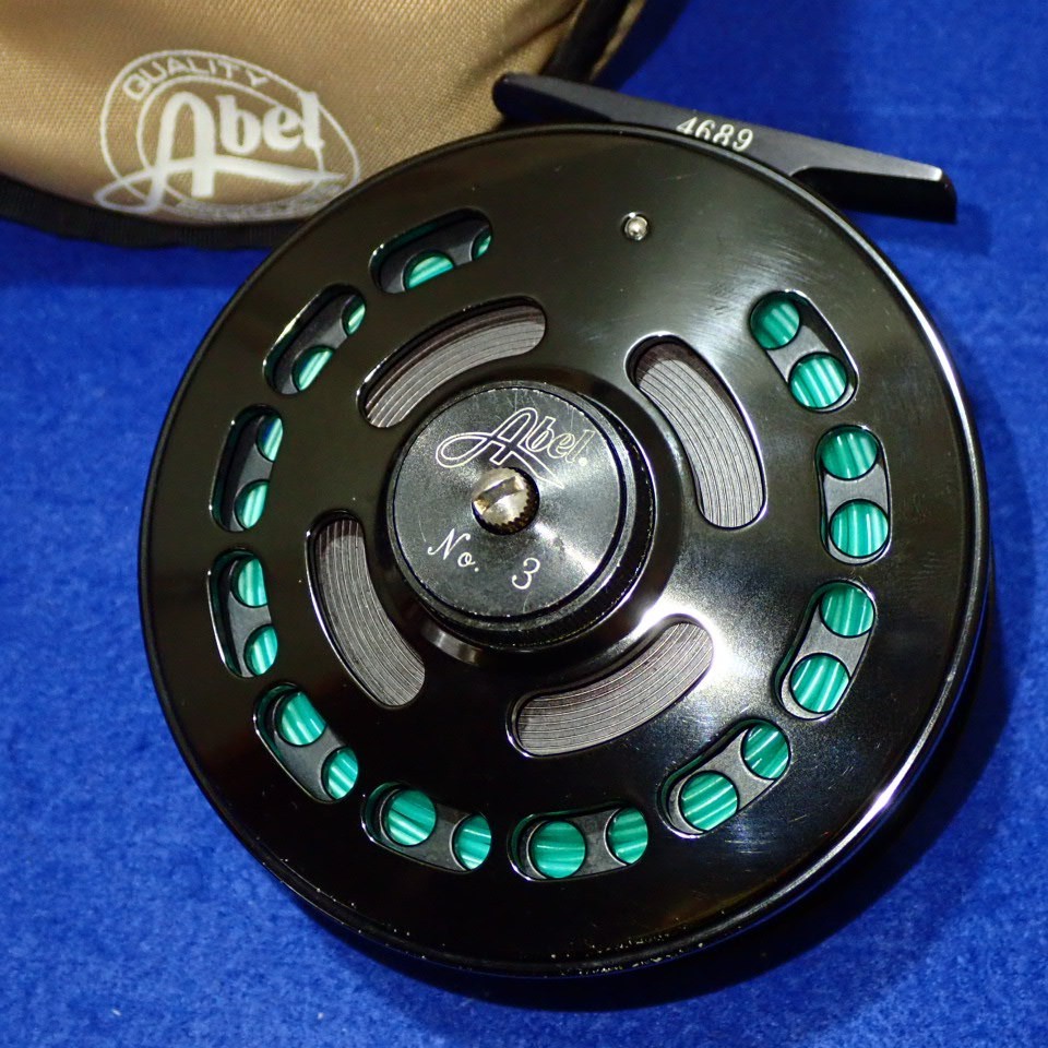 Vintage Abel No.3 Fly Fishing Reel Right Handle Gloss Black Fine Condition