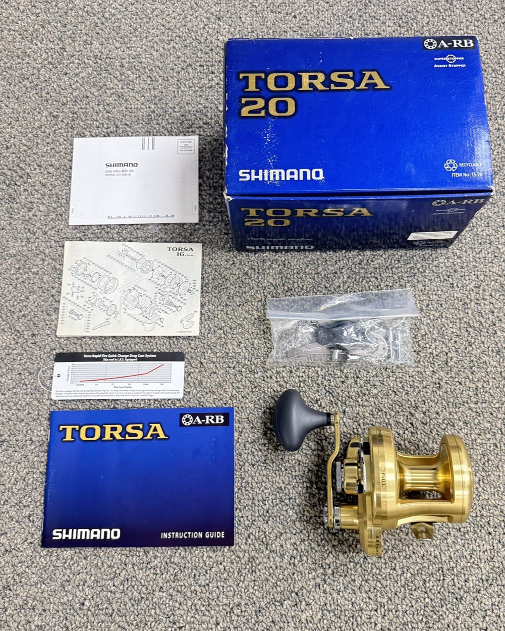 Shimano TORSA 20 Conventional Lever Drag Reel Pre-owned Good Condition