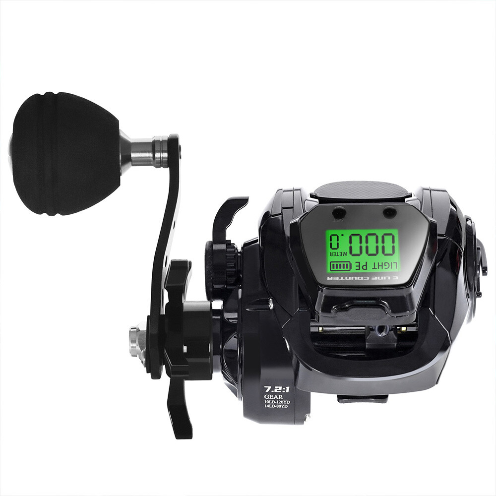 Baitcasting Fishing Reel 7+1BB 7.2:1 High Speed Baitcastingl USB Rechargeable