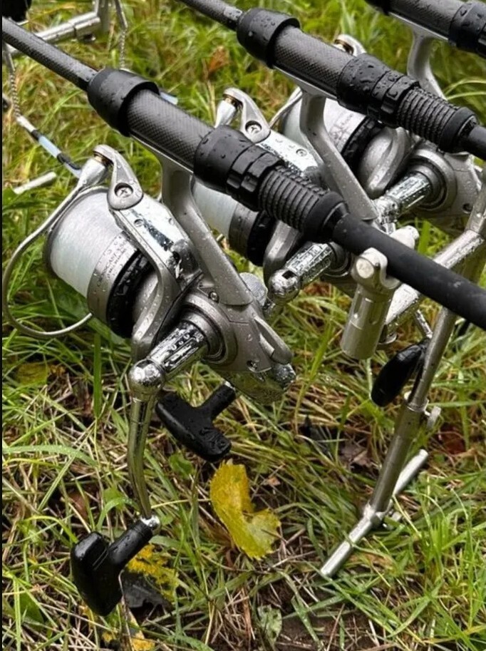 3× DAIWA CROSSCAST-X 5000 CARP REELS BIG PIT + 3× ELECTRIC SPOOLS SPARE SPOOLS CARP