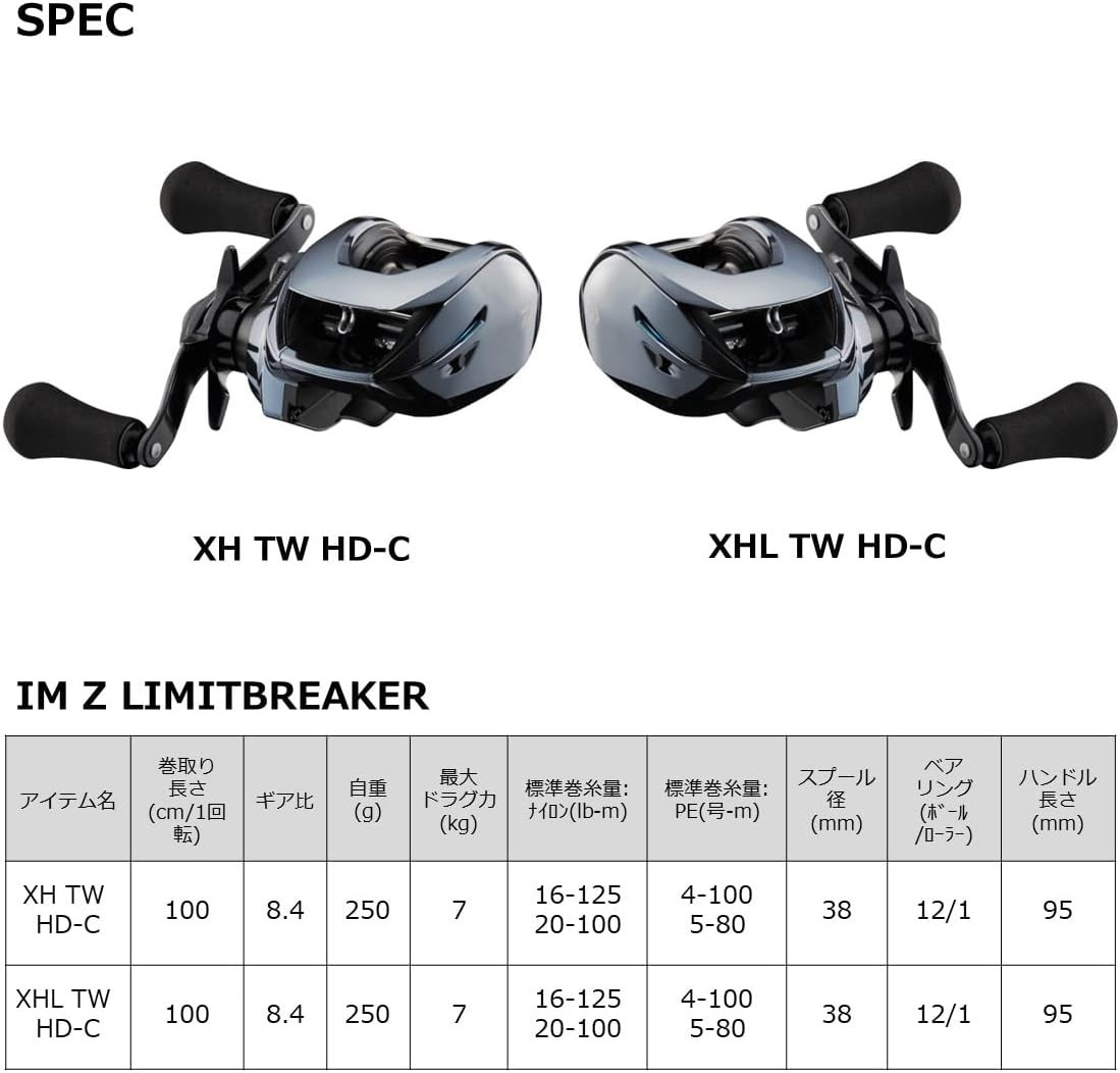 DAIWA 23‎IM Z LIMITBREAKER XHL TW HD-C bait reel 2023
