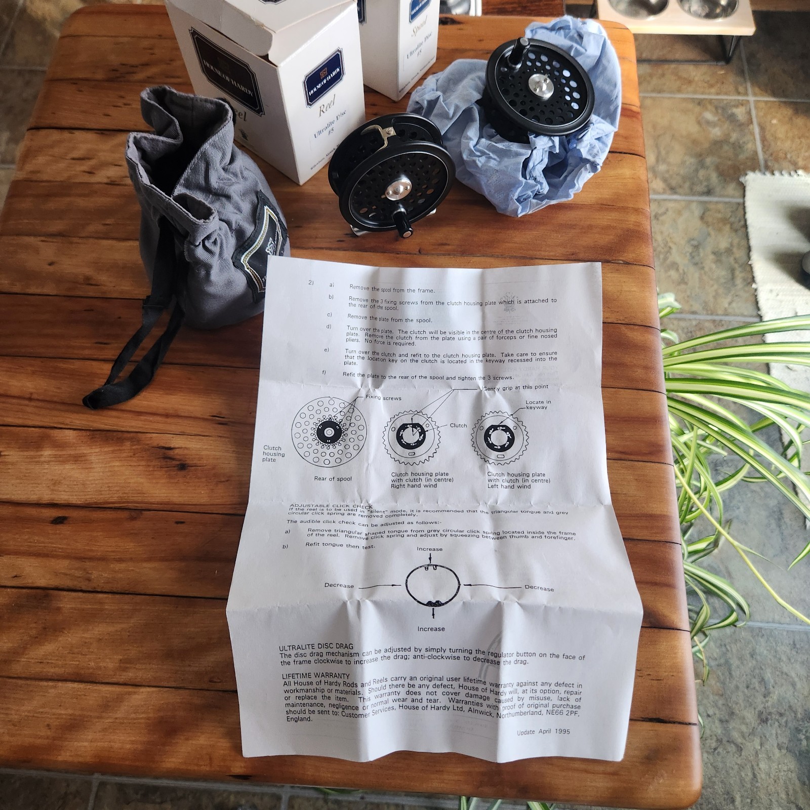 House Of Hardy Ultralite #5 Fly Fishing Reel & Extra Spool. All New Old Stock