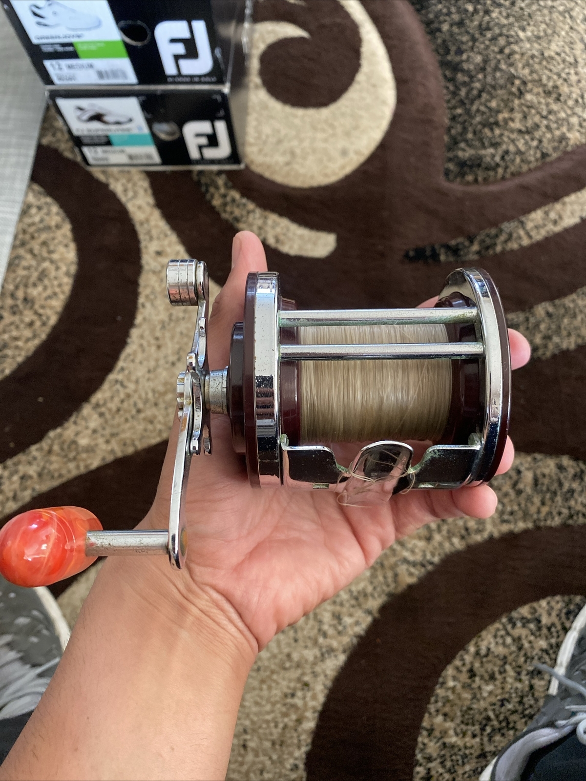 Beautiful Penn Jigmaster No. 500 Fishing Reel With Rare Orange Handle