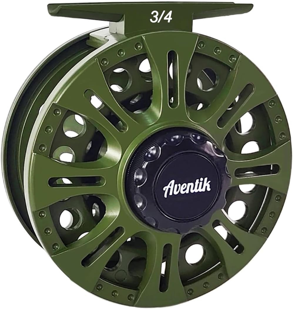 HVCE Graphite Fly Reel Center Drag System Classic III Graphite 3/4 Wt Arbor Fres
