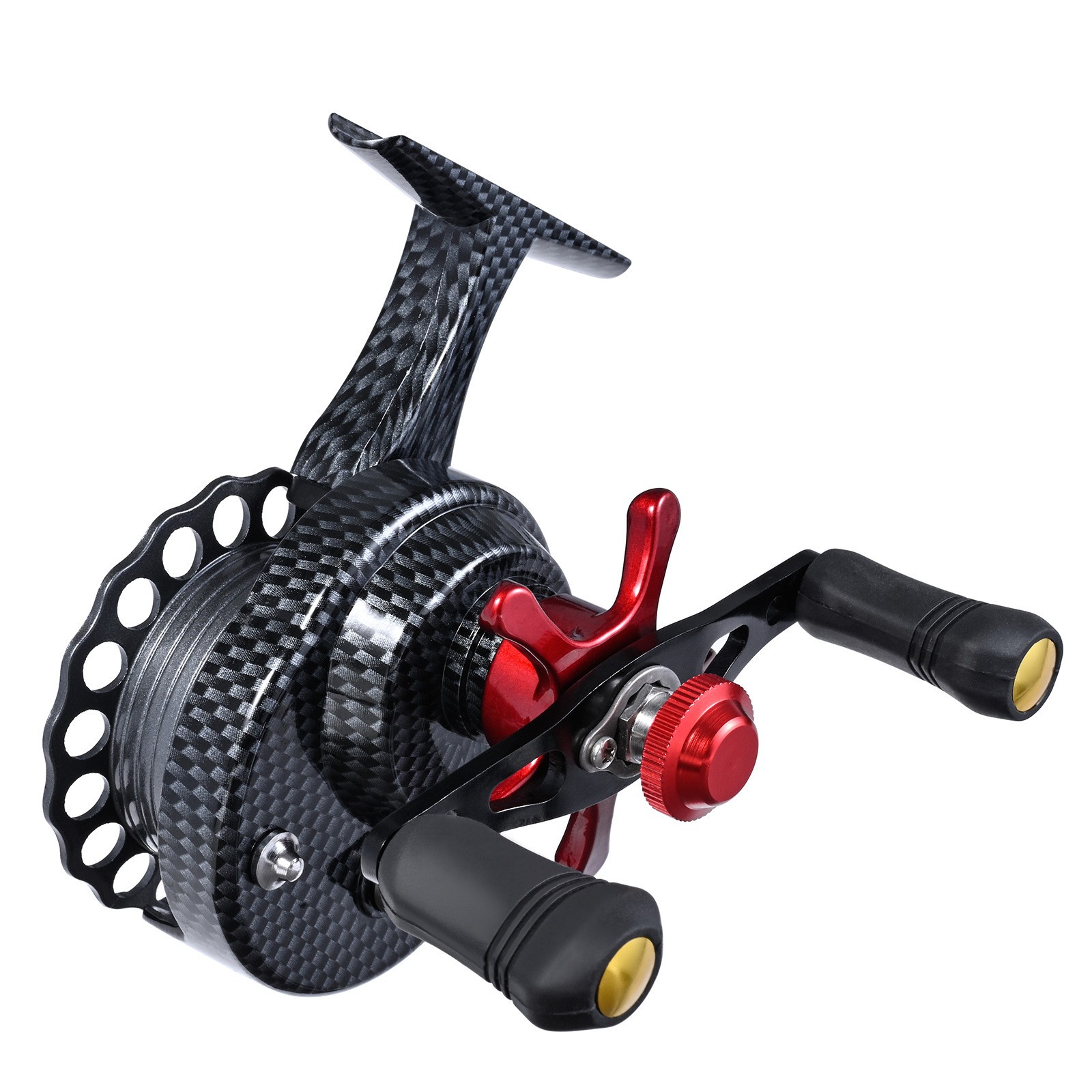 3.5:1 Gear Ratio 4+1BB Ice Fishing Reel Metal Inline Fishing Reel 8LB MAX Drag