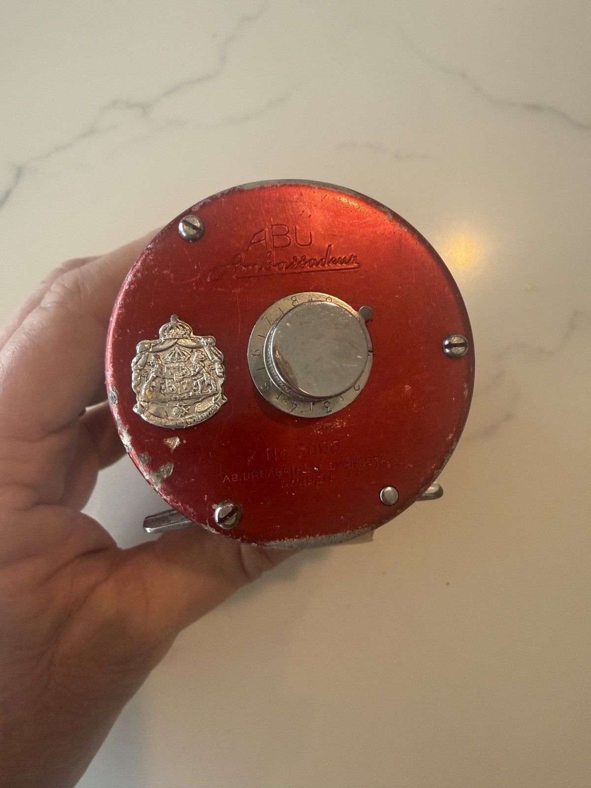 Abu Garcia Ambassador 5000 Vintage Red Baitcasting Fishing Reel