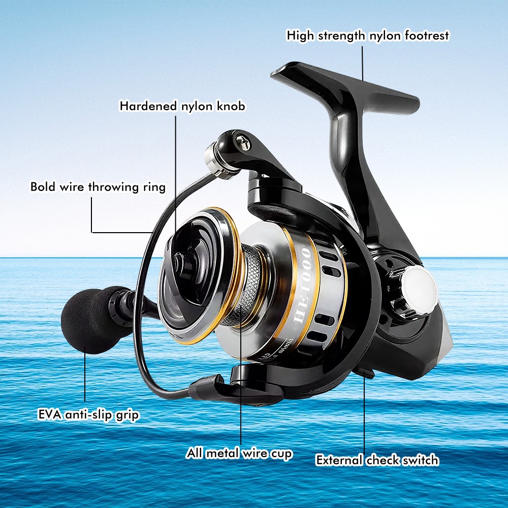 Ultra Light 1000~7000 5.2:1 Gear Ratio CNC Metal Spool Spinning Fishing Reel